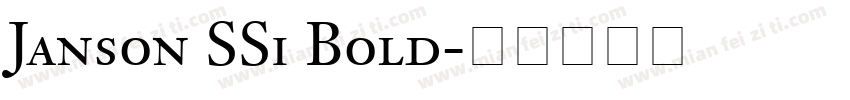 Janson SSi Bold字体转换